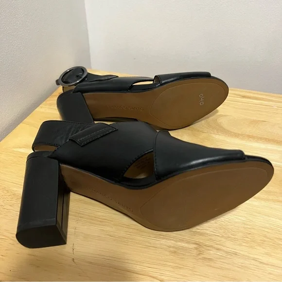 Franco Sarto Black Women's Sandals Open Toe, Block Heel, Slingback Size 6.5 - Picture 5 of 6